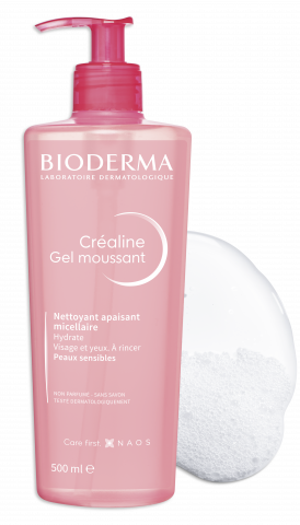 BIODERMA photo produit, Créaline Gel moussant  Texture  gel nettoyant peau sensible