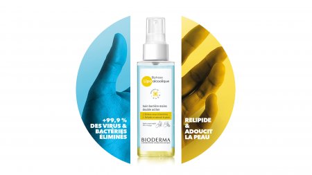 Bioderma biphase Lipoalcoolique Spray désinfectant mains hydratant peau sensible